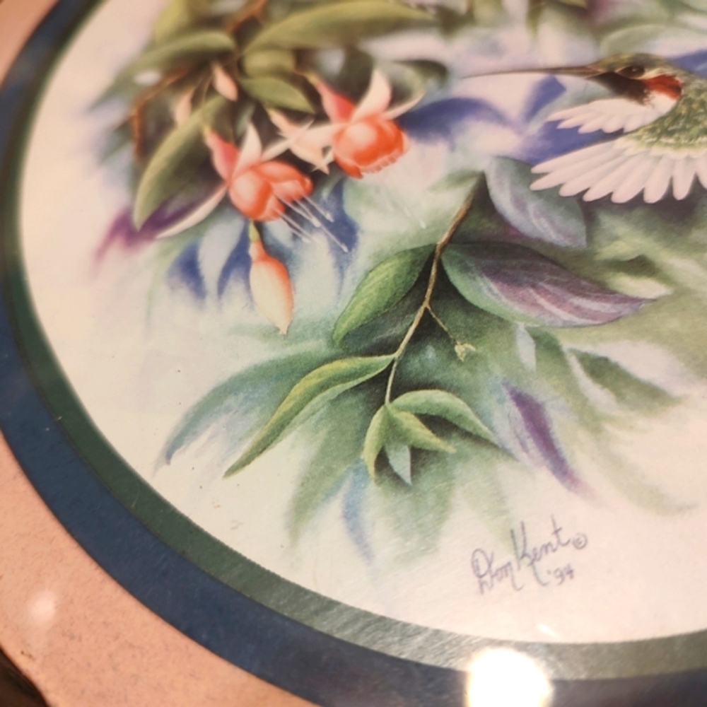 🌿🌷🌿 Beautiful Vtg 1994 Signed Watercolor Print Hummingbird Floral Picture Set - Picture 10 of 16